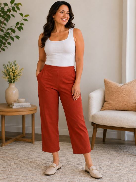Southern Lady Pants - Southern Lady Petite Mango Cropped Ankle Pants 8P